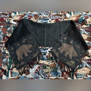 Vintage 90s Modena Black & Brown Bear Scarf